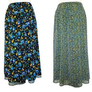Reversible Semi Sheer Floral Skirt | 90s Vintage Long Flowy Maxi Skirt